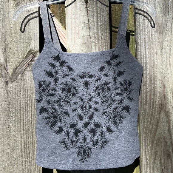 Express Tops - Express black and gray crop Cami bra tank